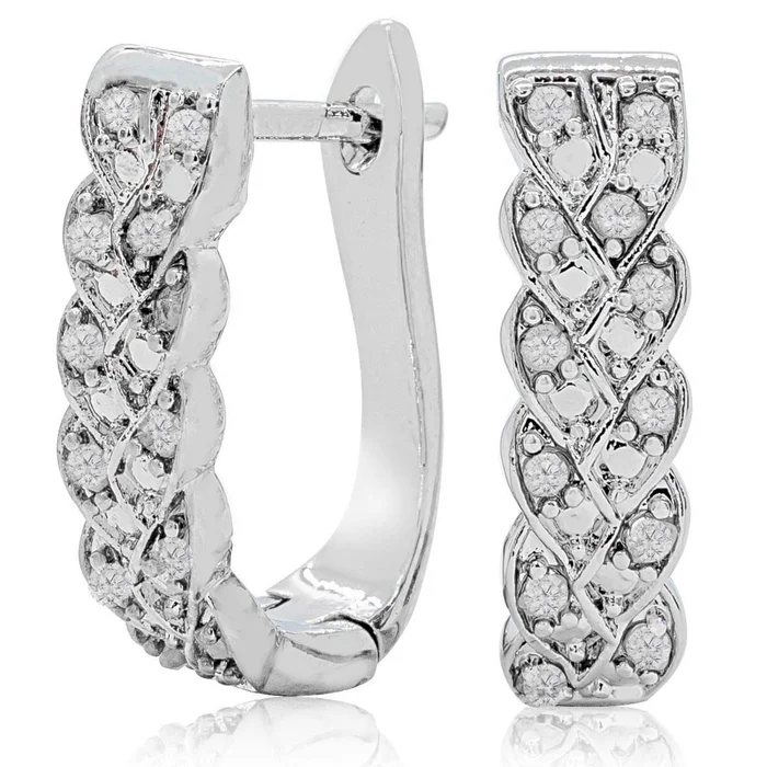 0.25CT Natural Diamond Infinity Hoop Earrings