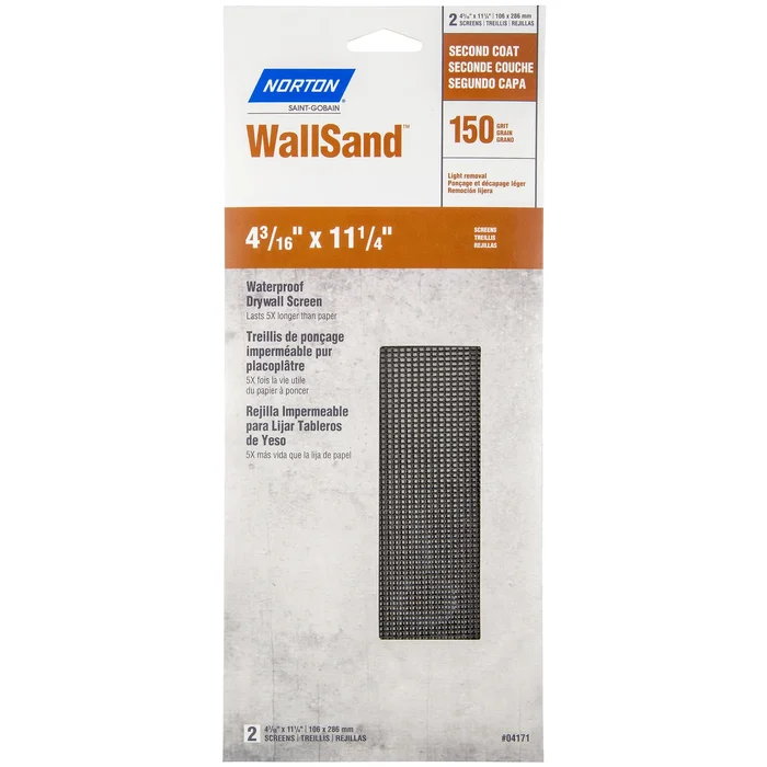 07660768320 Drywall Sanding Screen, 11-1/4 In L, 4-3/16 In W, 150 Grit, Medium, Paper Abrasive, 2-sheet