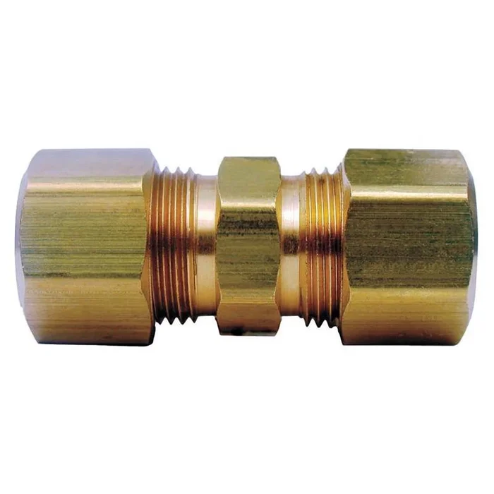 1/2 In. Compression X 1/2 In. D Compression Yellow Brass Union