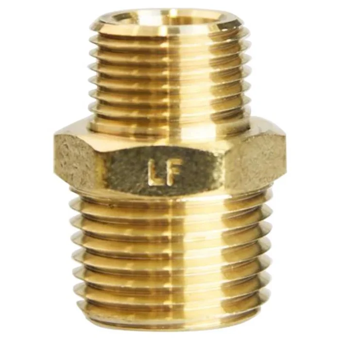 1/2 In. Mpt X 3/8 In. D Mpt Brass Reducing Hex Nipple
