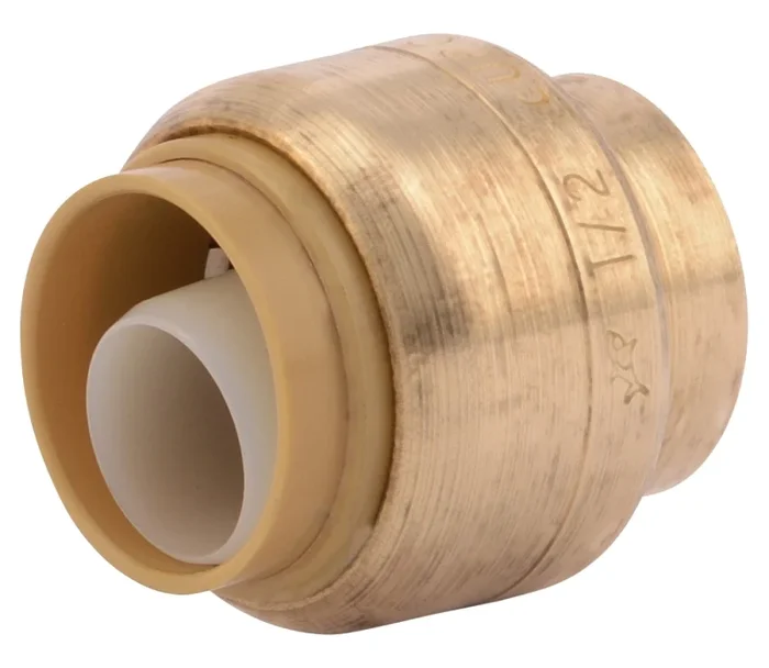 1/2 In. Push-to-connect Brass End Cap For Copper, Pex, Cpvc