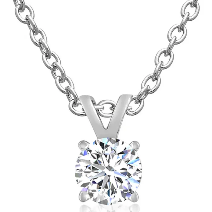 1/4-Carat Moissanite Solitaire 18-Inch Necklace in Sterling Silver
