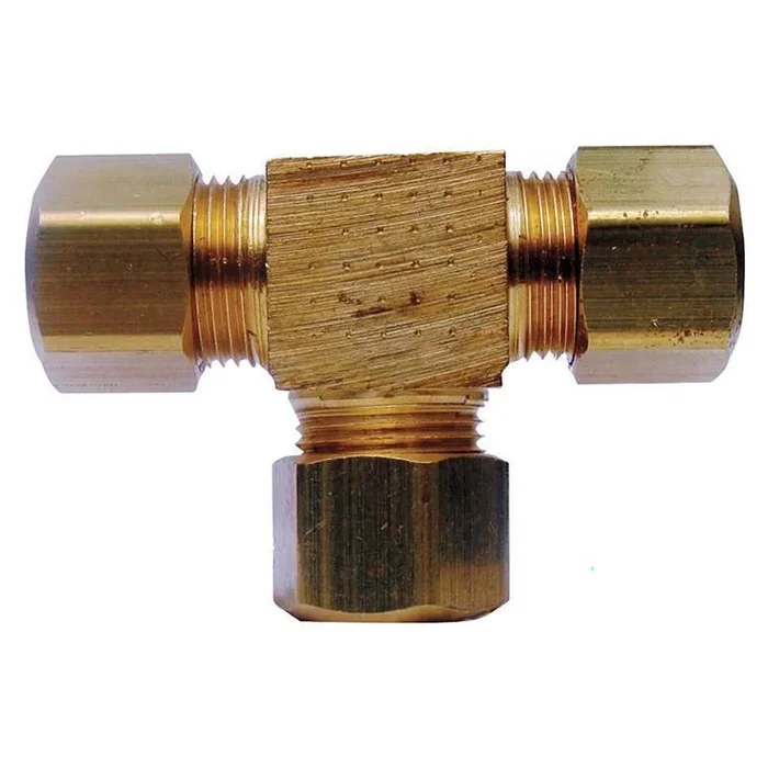 1/4 In. Compression X 1/4 In. D Compression Yellow Brass Tee