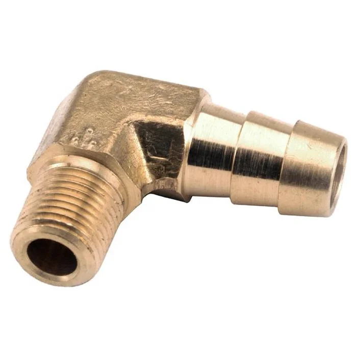 1/4 In. Hose Barb In. X 1/8 In. D Mip Brass 90 Degree Elbow