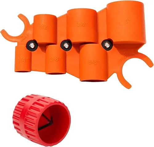 1/4 Inch to 1 Depth Gauge and Pipe Deburring Tool Kit 2 Pack Inner-Outer Reamer Pipe Tubing Chamfer Tool Copper Reamer for PVC, PPR, Copper, Brass, Aluminum Pipe