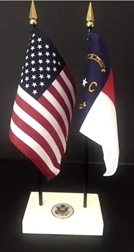 1 American and 1 Texas Executive Flag Set American Made Rayon 4×6 inch Desk Set Includes a 2-Hole White ArcticSno Base with a USA Great Seal and Two Flags