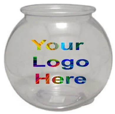 1 Gallon Logo Round Plastic Fish Bowl – 108ct