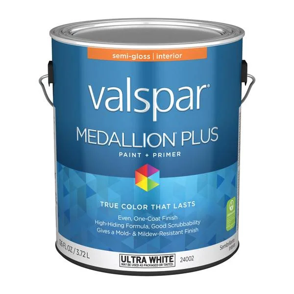 1 Gallon Medallion Plus Interior Paint + Primer, Semi-Gloss, Ultra White Base