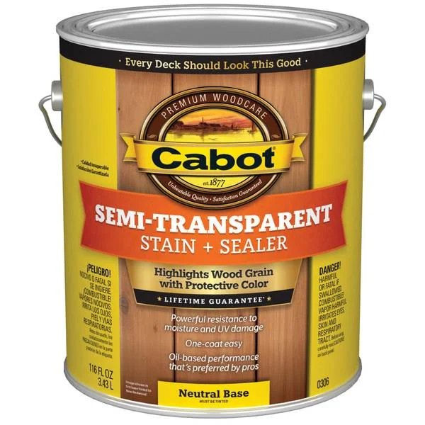 1 Gallon Neutral Base Semi-Transparent Stain + Sealer