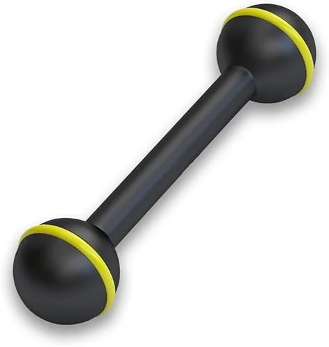 1 Pcs 3.5′ Aluminum Alloy Underwater Extension Arm,1′ Double Ball Head Connector Underwater CNC Arm System Ball Head Extension for Video Light,Strobe,Diving Camera Tray,Waterproof and Rustproof