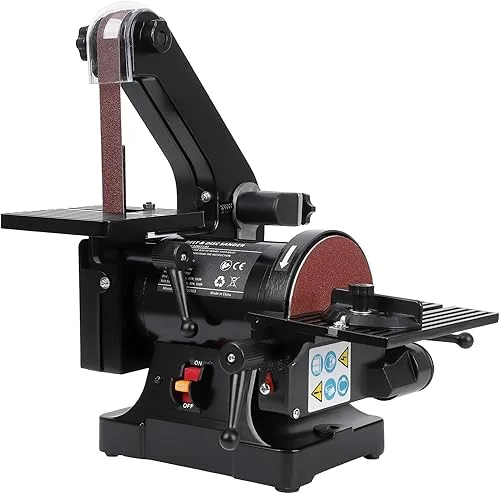 1 x 30 Inch Belt Sander with 5 Inch Disc Sander, Powerful Bench Sander with 2.1A Powerful Motor for Woodworking, (8 * 80 Grit Sandpaper, 4 * 100 Grit Sandpaper)