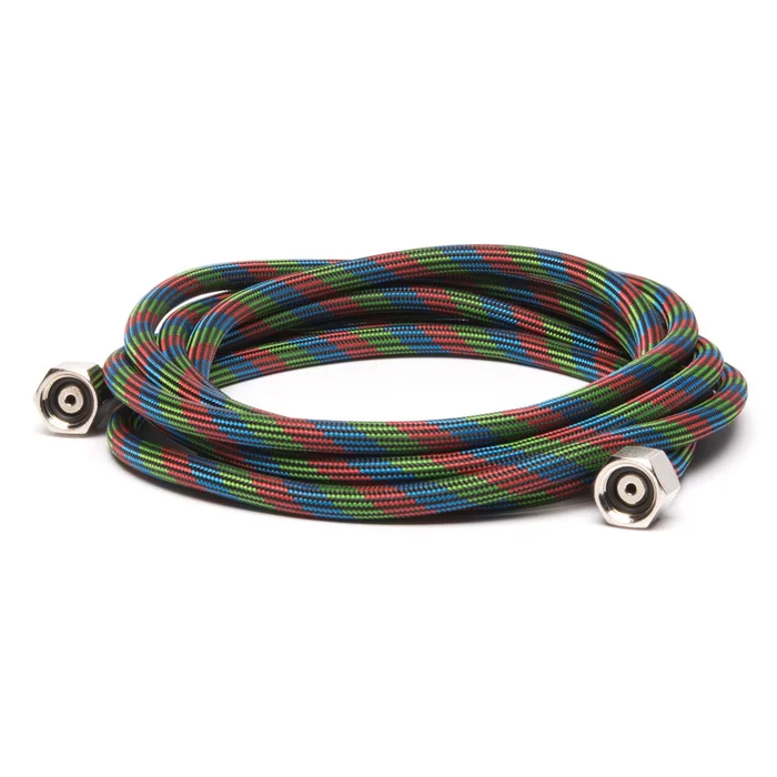 10′ Braided Nylon Air Hose with Two 1/4″ Fittings