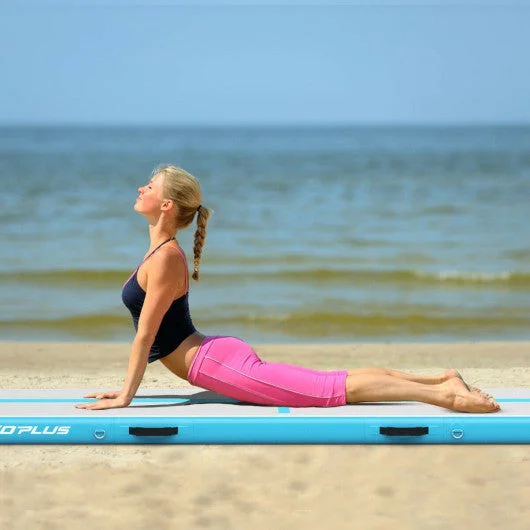 10 Feet Inflatable Gymnastics Tumbling Mat with Pump-Navy