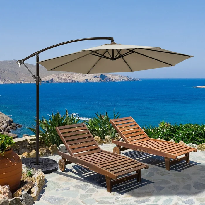 10-Foot Patio Offset Hanging Umbrella with Easy Tilt Adjustment
