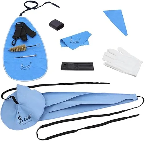 10-in-1 Saxophone Cleaning Care Kit Belt Thumb Rest Cushion Reed Case Mouthpiece Brush Mini Screwdriver Cleaning Cloth Gloves