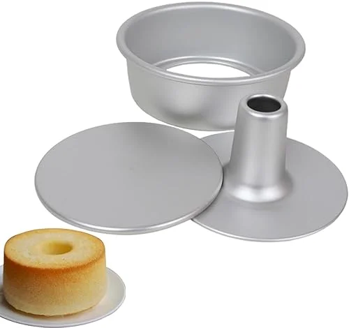 10 Inch Angel Food Cake Pan with Removable Loose Bottom, Non-Stick Coating Aluminium Alloy Pound Cake Pan with Tube for Home Kitchen, Baking Cake Mould Chiffon Cake Tube Pan for Oven Instant Pots