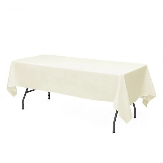 10 pcs 60″ x 126″ Rectangle Polyester Tablecloth-Ivory