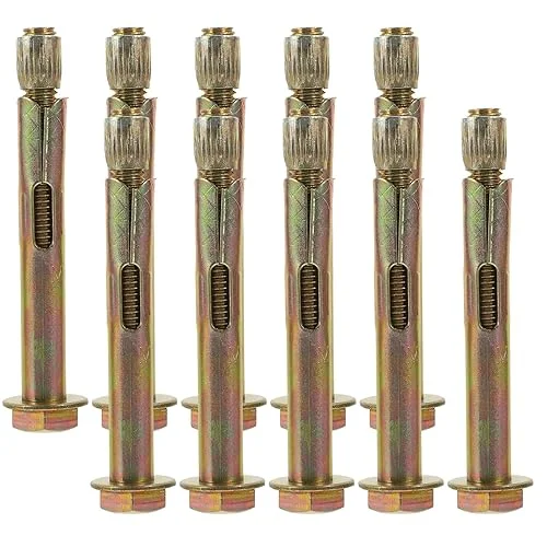 10 Pcs M8 Expansion Bolt Carbon Steel Knurled Solid Concrete Knurled Bolts Knurled Drop in Anchors Carbon Steel Drop in Anchors Concrete Anchors Kit Expansion Anchor M10 Embedded