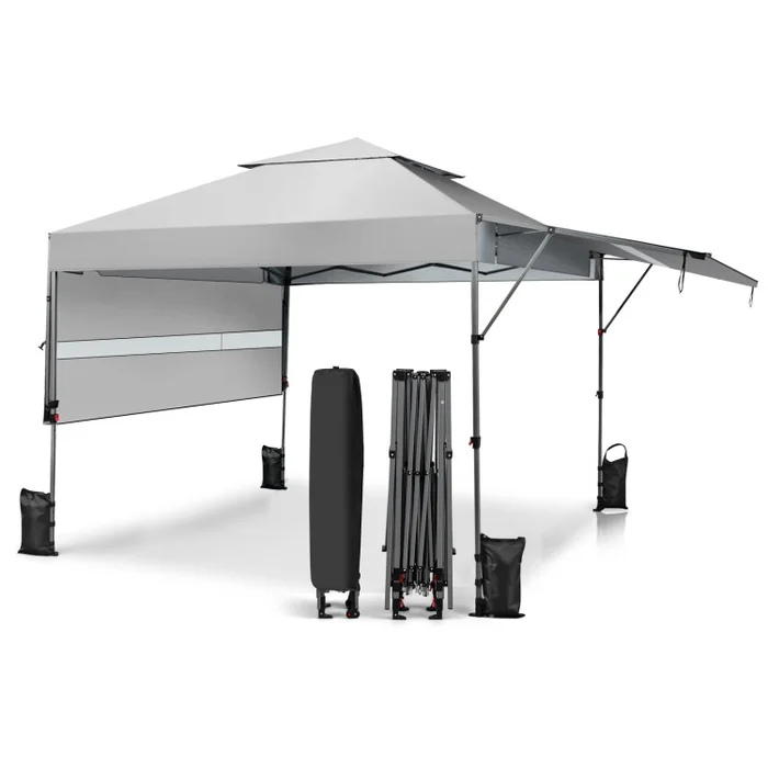 10 x 17.6 Feet Outdoor Instant Pop-up Canopy Tent with Dual Half Awnings