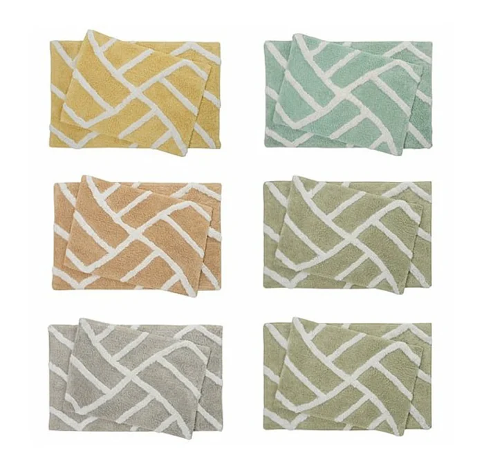 100% Cotton Plush Water Absorbent Bath Mat (2-Pack)