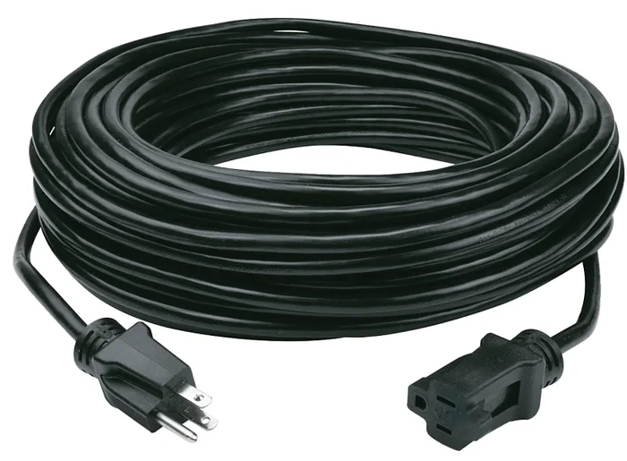 100 Feet Outdoor Extension Cord, 14/3 Sjtow, Black