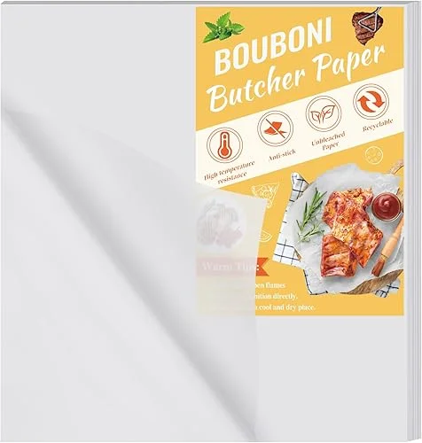 100 Pieces Butcher Paper for Sublimation Disposable 15 x 15 inch Butcher Paper Sheets Precut Square Meat No Wax Butcher Paper for Wrapping Meat Heat Press Art Project
