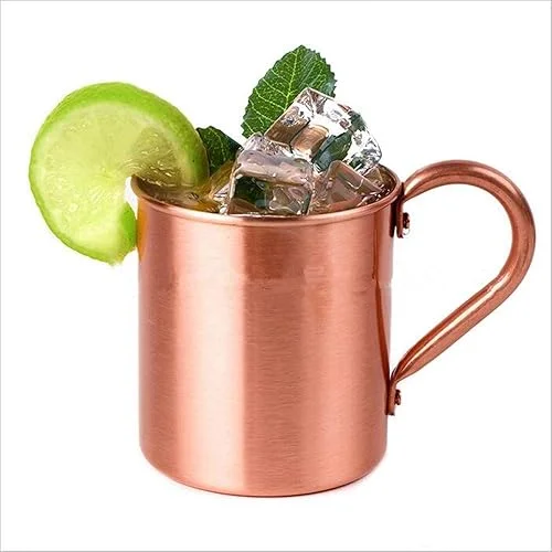 100% Pure Copper Moscow Mule Mug 14 and 16OZ Solid Smooth without Inside Liner for Cocktail Coffee Beer Milk Water