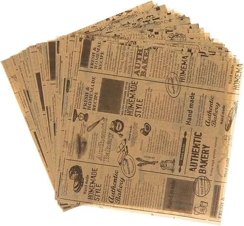 100 Sheets Newsprint Deli Paper, Disposable Flat Deli Paper with Newsprint, Sandwich Wrapping Papers Deli Wrapping Sheets for Kitchen, Outdoor Picnic, Burgers and Sandwich,15×11 Inches