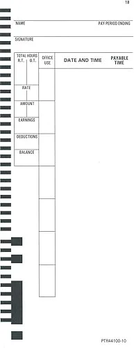 1000 Time Cards for All Pyramid 4000, 4000pro, 5000 Time Recorders