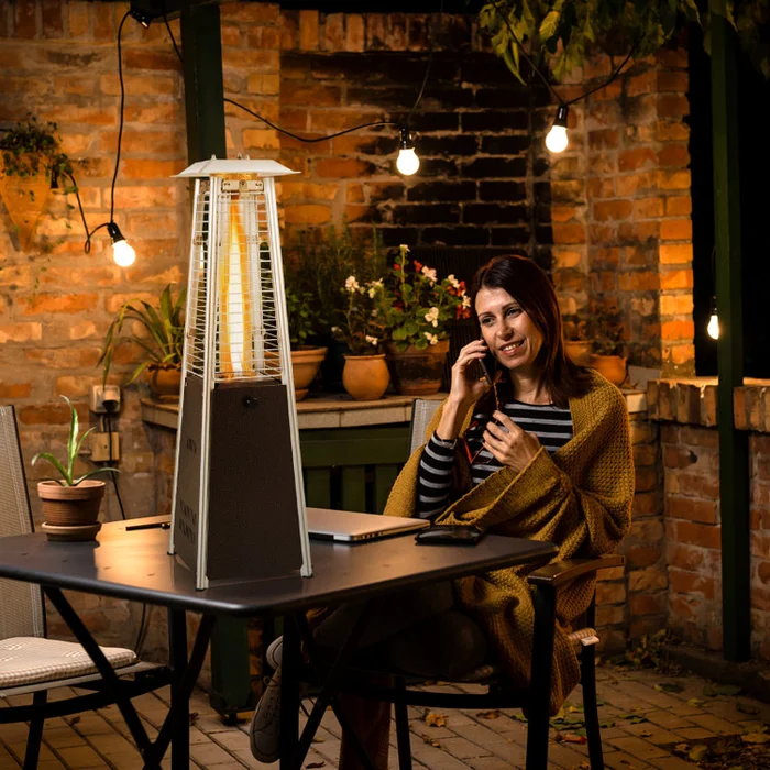 10000 BTU Portable Steel Tabletop Patio Heater with Glass Tube