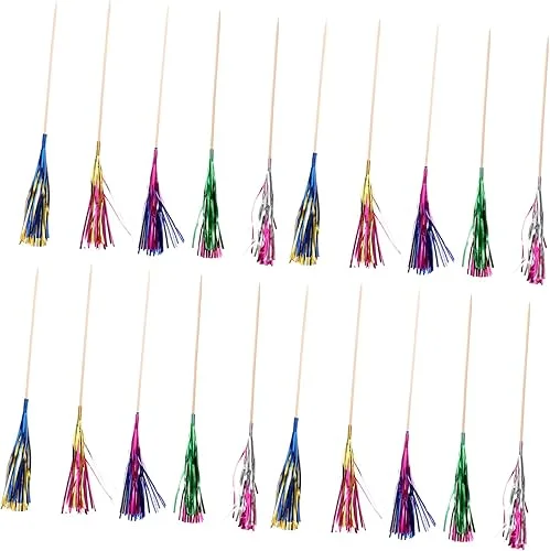 100Pcs Colorful Fruit Picks with Tassels Exquisite Cocktail Sticks for Drink Decoration Cake Toppers and Random Colors