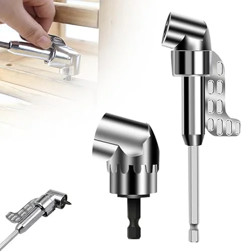 105 Degree Right Angle Drill Adapter – 1/4'' Hex Shank Extension for Screwdriver Drill (Long)