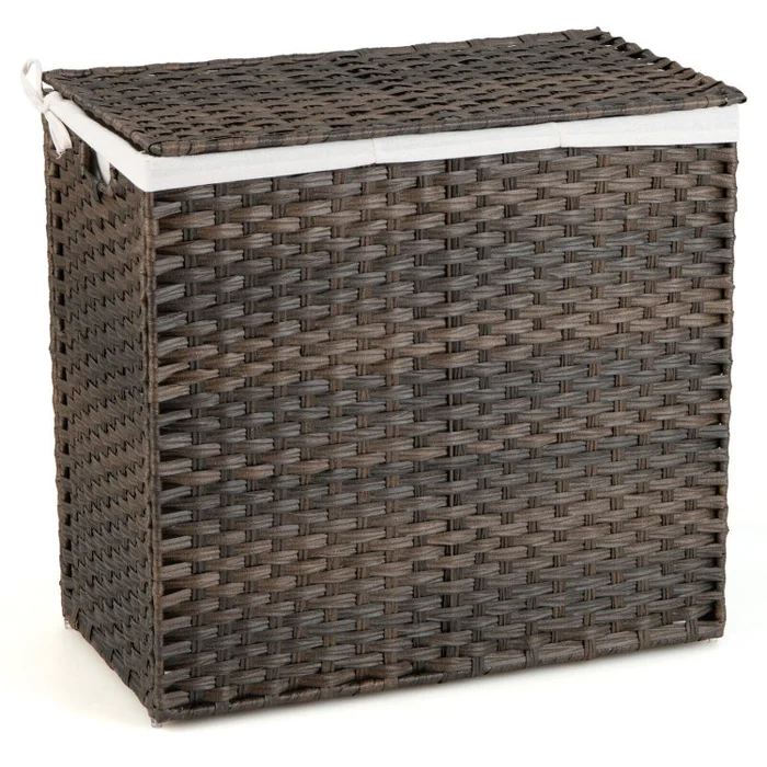 10L 3-Section Laundry Hamper with Liner Bag and Handle