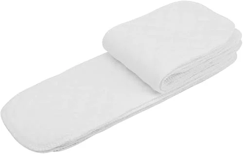 10Pcs Baby Nappy Liner, Soft Breathable 3 Layers Cotton Baby Cloth Diaper, High Absorbing Washable Nappy Liners Insert, 32 * 12cm