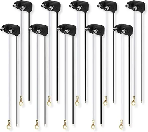 10x Markers Wire Plug – 2 Wire Pigtail for Sealed Side Marker Tail Trailer Clearance Lights, 6′ Long 2 Prong, Marker Lights Wiring Plug Fit 2′ 2.5′ Side Markers