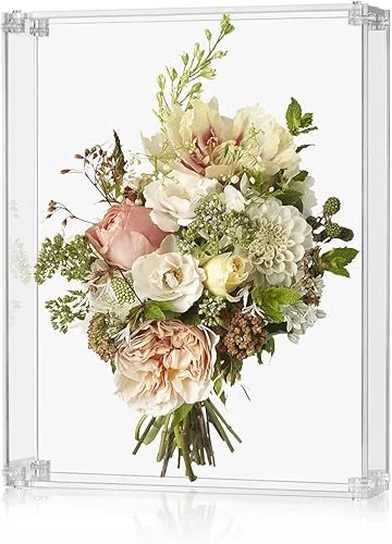 11×14 Acrylic Shadow Box Frame Large 2.5′ Deep Shadow Box Display Case Clear Shadowbox Memory Box for Wedding Bouquet,Memorabilia,Dried Flowers,Wall Mount & Tabletop, Easy Assembly, 1 Pack