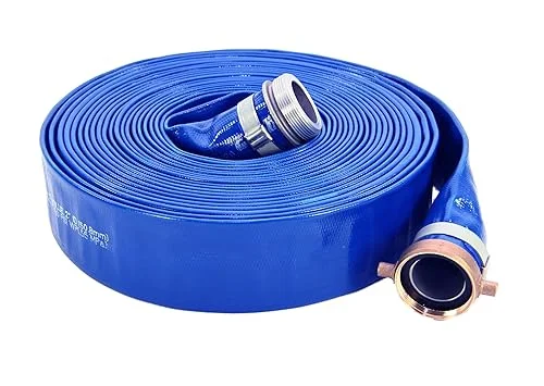 1147-2000-50 PVC Discharge Hose Assembly, Blue, 2′ Male X Female NPSM, 65 psi Max Pressure, 50' Length, 2′ ID