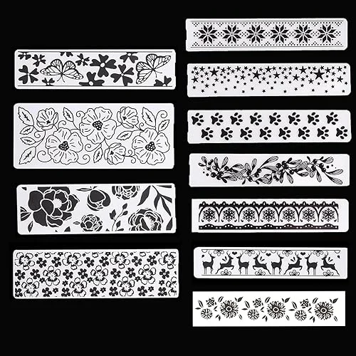 11Pcs Plastic Embossing Folders for Card Making Embossing Machine Template Mold Paper Card Embossing Stencil Flower Leaf Embossing Folder for Scrapbook Photo Album DIY Craft Decoration
