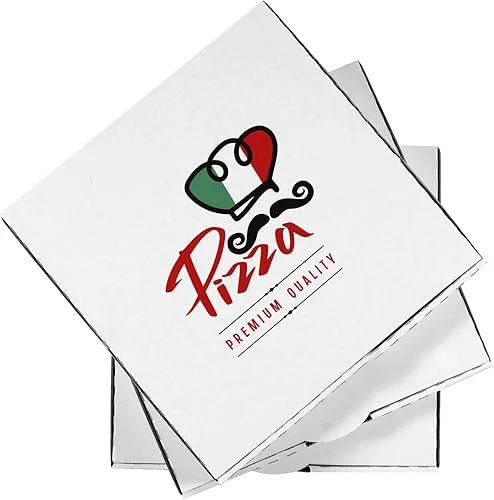 12′ x 12′ x 1.75′ White Corrugated Cardboard Pizza Boxes with Color Print (Pack of 12)