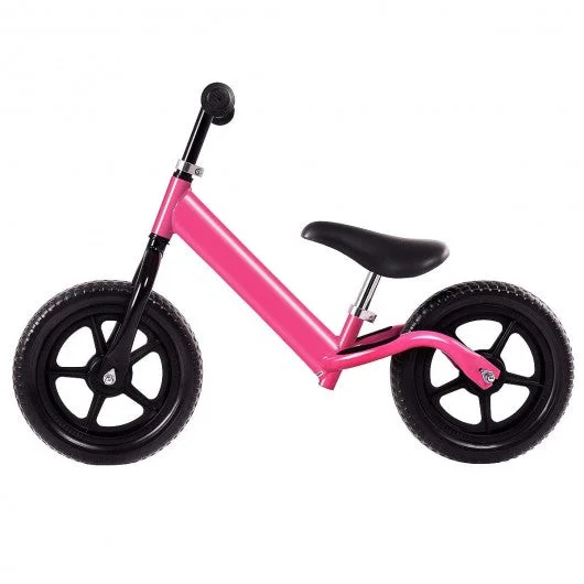 12″ Balance Kids No-Pedal Learning Bicycle Black/Pink-Pink