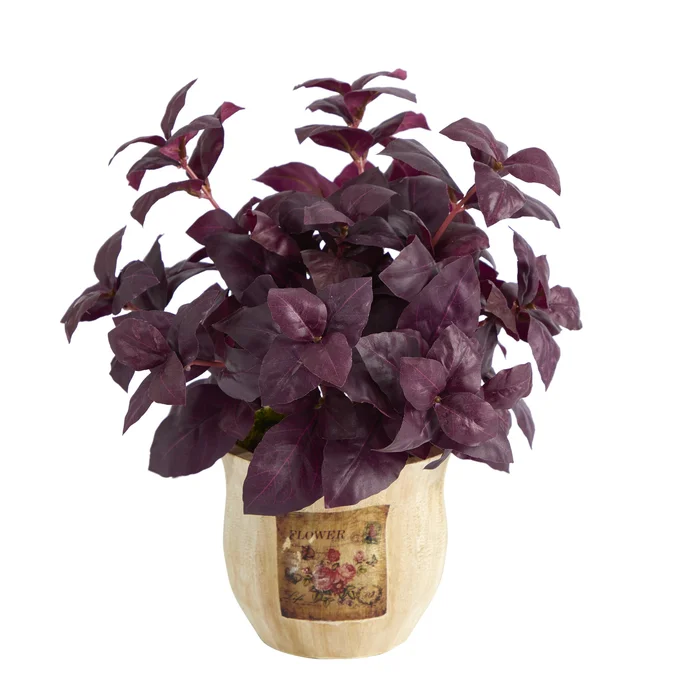 12″ Basil Artificial Plant in Decorative Planter