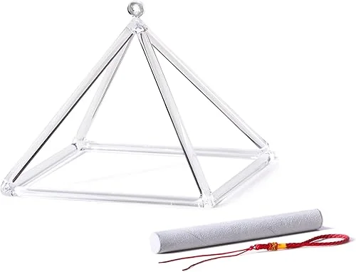 12 Inch Quartz Crystal Singing Pyramid Healing Musical Instrument + Carry Case Bag Powerful Energy