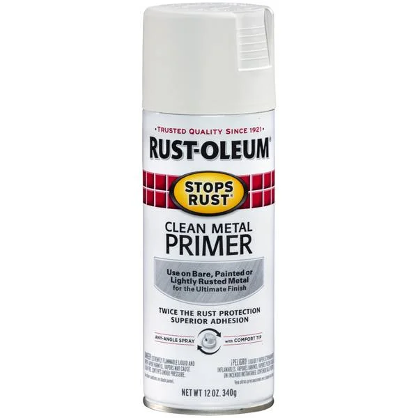 12 oz Stops Rust Clean Metal Flat White Spray Primer