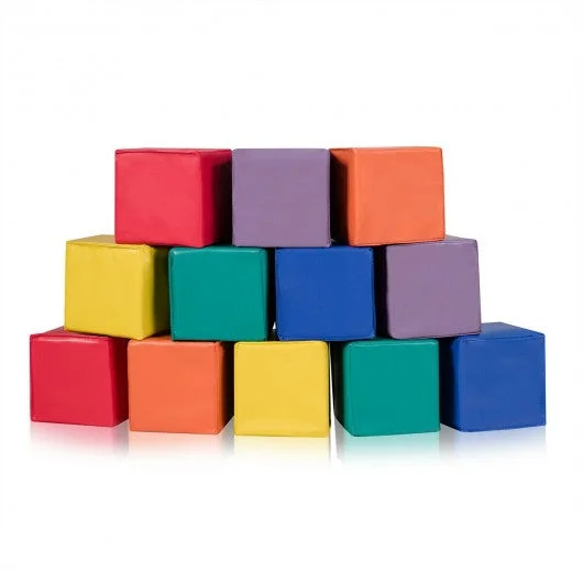 12-Piece 5.5″ Soft Colorful Foam Building Blocks