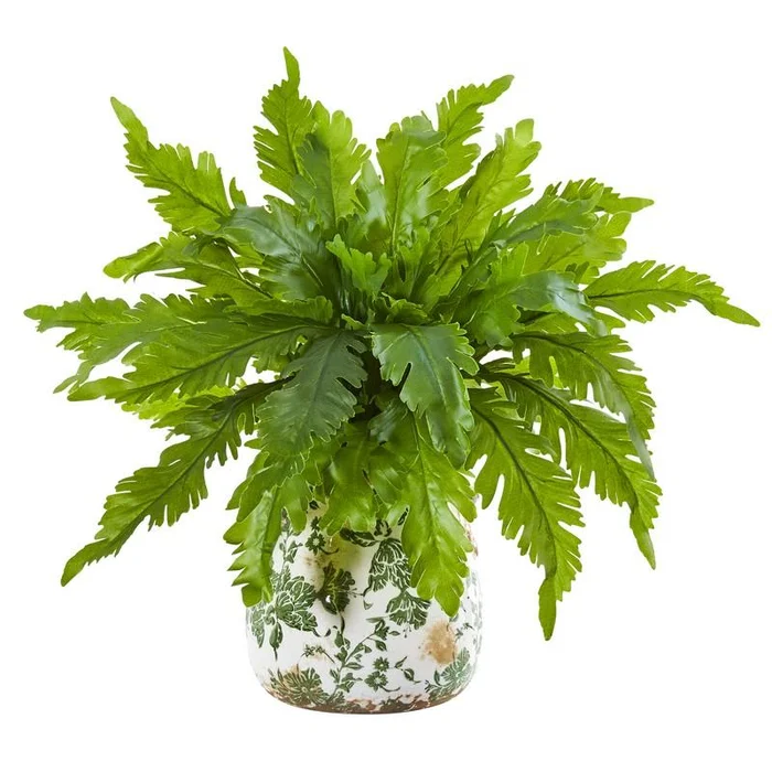 13″ Fern Artificial Plant in Floral Vase