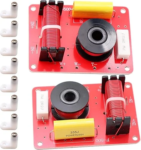 130W 2 Way Crossover for Bookshelf Speakers and Subwoofer Crossover Speaker Treble a Bass (2PCS)
