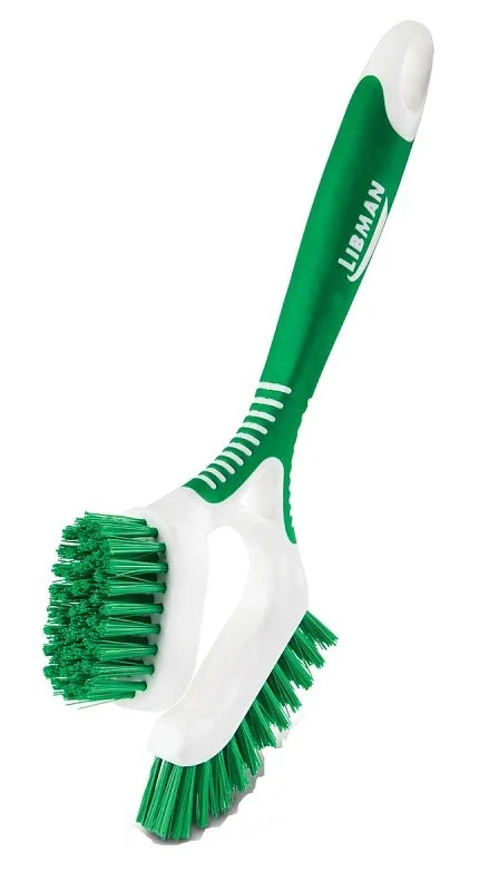 1353 Dual-sided Tile And Grout Brush With Ergonomic Grip And Flexible Bristles
