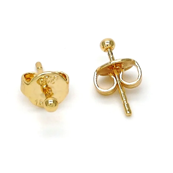 14K Yellow 2mm Gold Ball Stud Earrings