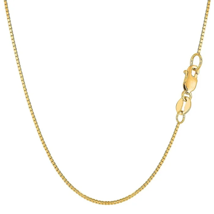 14K Yellow Solid Gold Mirror Box Chain