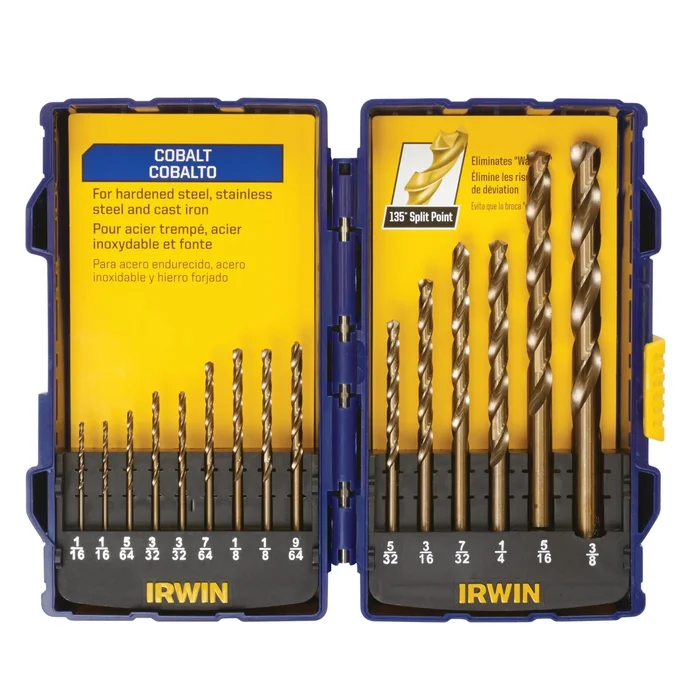 15-piece Professional Cobalt Drill Bit Set For Metal And Wood Drilling